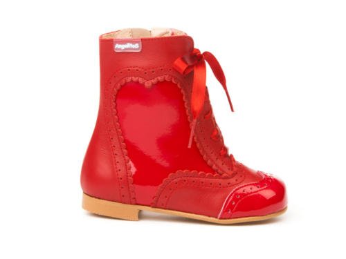 Botas Pascualas Charol-Napa para Niñas Todo Piel mod.1000. Calzado Infantil Made in Spain, Garantia de Calidad. (22, Rojo)
