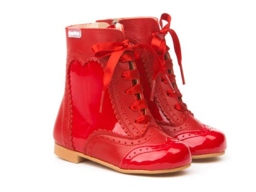 Botas Pascualas Charol-Napa para Niñas Todo Piel mod.1000. Calzado Infantil Made in Spain, Garantia de Calidad. (22, Rojo)