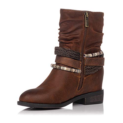 Botas Planas Mustang 58688 Cuero