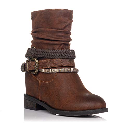 Botas Planas Mustang 58688 Cuero