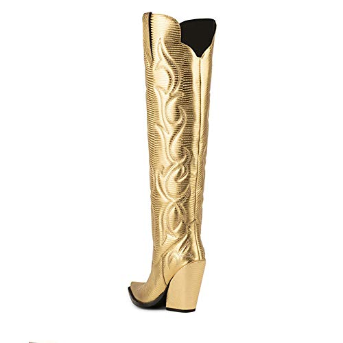 Botas texanas JEFFREY CAMPBELL Amigos Gold (37 EU, Gold)