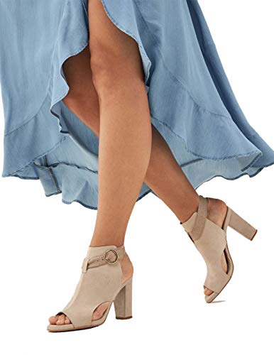 Botín de Piel Abierto Salsa Jeans Beige 39