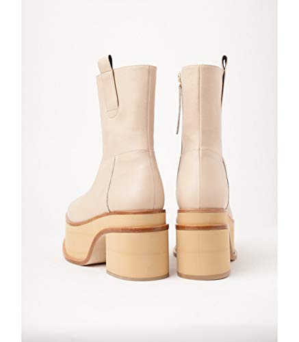 Botin De Señora De Paloma Barceló Nieves Mousse Aglio con Suela Madera