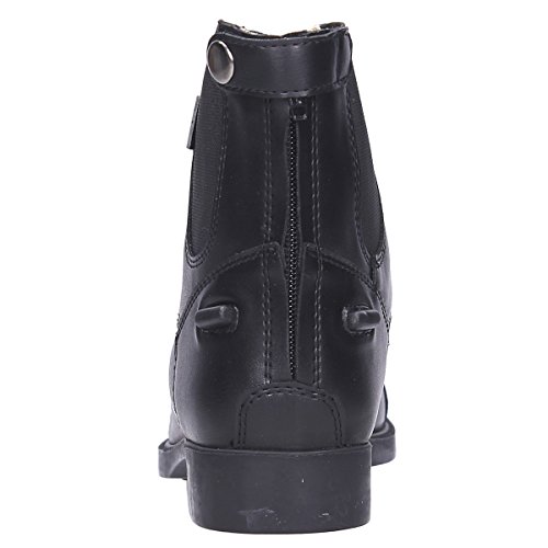 Botines de Montar Horze Kilkenny de Cuero sintético con Cremallera en la Parte Trasera y Cordones elásticos, Negros, Adultos y Junior, Todas Las Tallas, Negro, 41