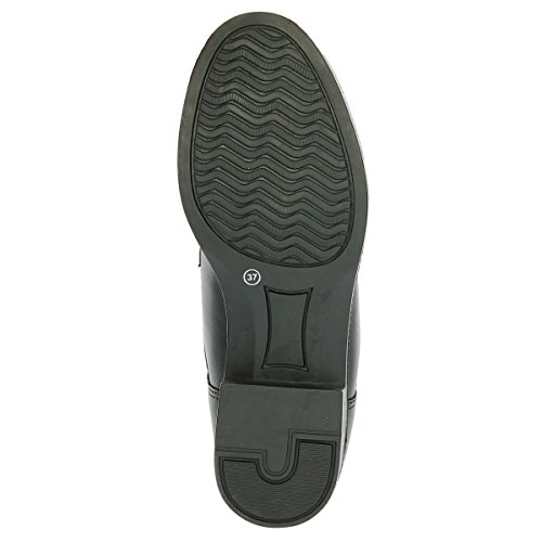 Botines de Montar Horze Kilkenny de Cuero sintético con Cremallera en la Parte Trasera y Cordones elásticos, Negros, Adultos y Junior, Todas Las Tallas, Negro, 41