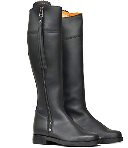 Botosvalverde Bota Hípica Equitación Negra Hombre Mujer Piso Goma de Valverde del Camino Kate (Cuero, 40 EU)
