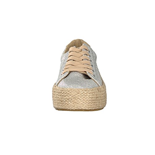 Brandsseller Espadrilles - Zapatillas de verano para mujer, con purpurina, talla 36-41, color Plateado, talla 38 EU