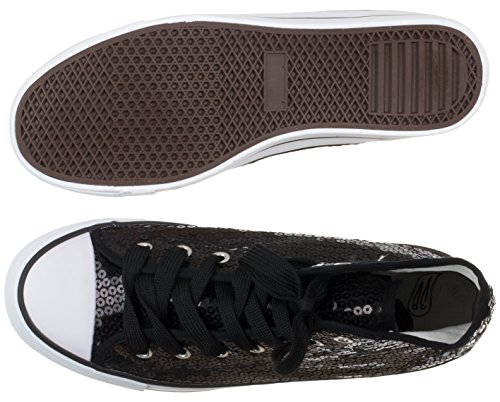 Brandsseller - Zapatillas deportivas para mujer con lentejuelas, altura media, color Negro, talla 38 EU