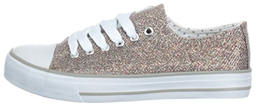 Brandsseller - Zapatillas para mujer con purpurina, color rojo, dorado, plateado y multicolor, color Multicolor, talla 37 EU