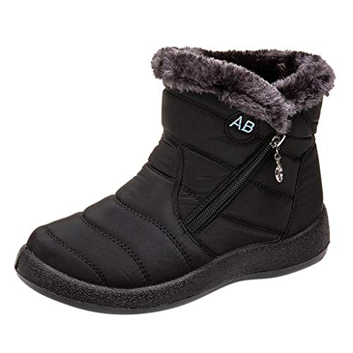 Brillanto Botas Mujer Invierno de Forradas Botines Mujer con Cremallera Botas de Nieve Mujer Zapatos Mujer Tacon Medio 2.5 cm Tallas 35-43