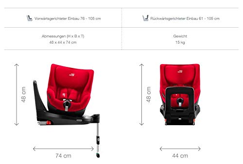 BRITAX RÖMER silla de coche DUALFIX Z-LINE i-SIZE, Giratoria a 360°, niño de 61 a 105 cm (Grupo 0+/1) de 3 meses a 4 años, Storm Grey