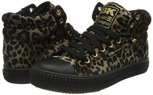 British Knights DEE, Zapatillas Mujer, Rost Leopard Gold Schwarz, 39 EU
