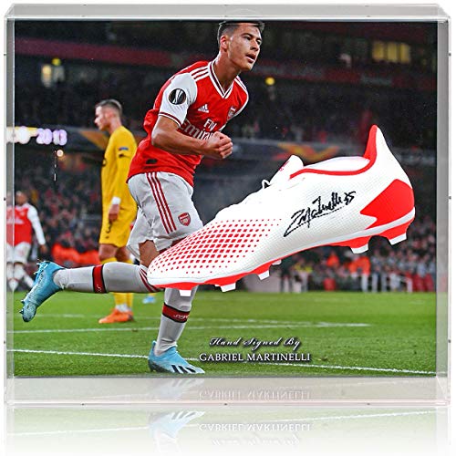 British Sports Museum Gabriel Martinelli - Botas de fútbol firmadas a mano con Arsenal