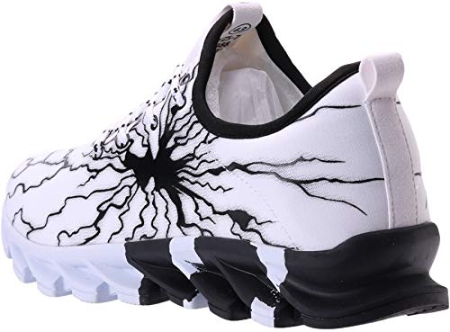 BRONAX Zapatos para Correr Hombre Zapatillas de Deportes Tenis Deportivas Running Calzado Trekking Sneakers Gimnasio Transpirables Casual Montaña Blanco Negro 45