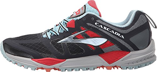 Brooks Cascadia 11, Zapatillas de Running para Mujer, Negro (Schwarz/Rot/Blau), 37.5 EU