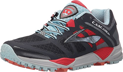 Brooks Cascadia 11, Zapatillas de Running para Mujer, Negro (Schwarz/Rot/Blau), 37.5 EU