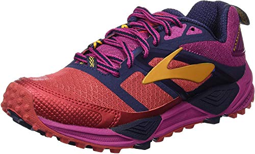 Brooks Cascadia 12, Zapatillas de Running para Asfalto Mujer, Multicolor (Poppyred/Peacoat/batonrouge), 36.5 EU