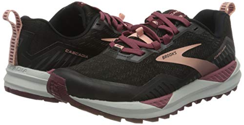Brooks Cascadia 15, Zapatillas para Correr Mujer, Black/Ebony/Coral Cloud, 40 EU