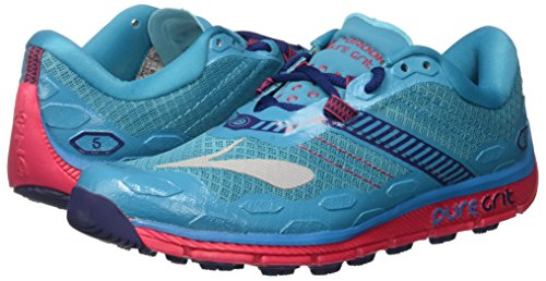 Brooks PureGrit 5, Zapatillas de Running para Asfalto Mujer, Turquesa (Peacock Blue/Virtual Pink/Patriot Blue), 38 EU