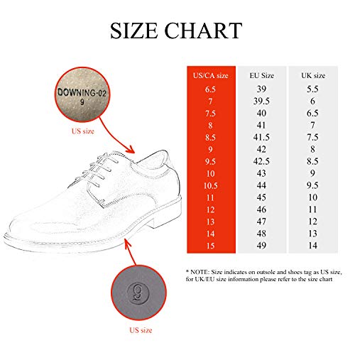 Bruno Marc Downing-02 Zapatos de Cordones Oxfords Vestir Clásico Formales Derby para Hombre Negro Charol 48 EU/14 US