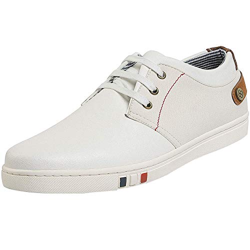 Bruno Marc NY-03 Hombre Zapatillas de Cordones Casual Cómodo Zapatos Blanco 45 EU/11 US