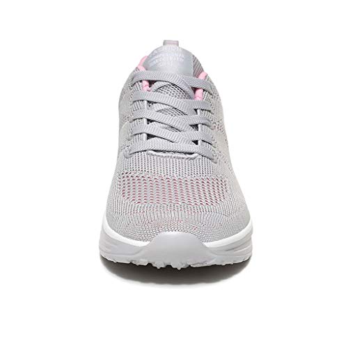 BUBUDENG Zapatillas Casual para Deporte Mujer de Senderismo para Mujer, de Malla Ligera, Transpirables, cómodas Zapatos para Caminar Mesh Running Transpirable Aumentar Más Altos Sneakers