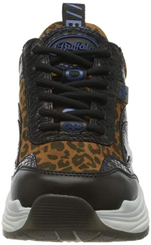 BUFFALO B.nce, Zapatillas Mujer, Black/Leopard, 37 EU