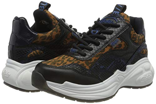 BUFFALO B.nce, Zapatillas Mujer, Black/Leopard, 37 EU