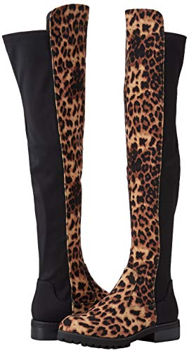 Buffalo Francesca, Botas Mosqueteras Mujer, Multicolor (Leopard/Black 001), 37 EU
