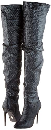 Buffalo Freija, Botas Mosqueteras Mujer, Negro (Black Tweed 001), 37 EU