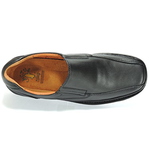 Cactus 4002G Mocasín Piel Hombre Confortable Cosido Estilo 24 Horas Camarero Antideslizante para Hombre Negro Talla 49
