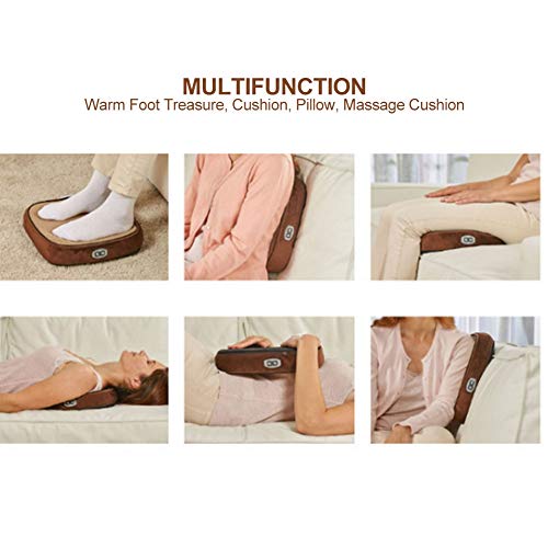 Calentador eléctrico del pie, calentador removible del pie Bota 5 Configuración de calor y apagado automático, con controlador de mano Suave y relajante Forro interior de lana de cordero(EU-Plug)