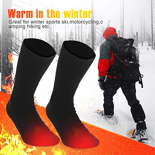 Calentadores Calentadores Eléctricos Calefacción para Hombre Mujer Invierno Caliente Calcetines de Algodón para Deportes al Aire Libre – Camping, Pesca, Ciclismo, Motocicleta, Patinaje y Esquí (black)
