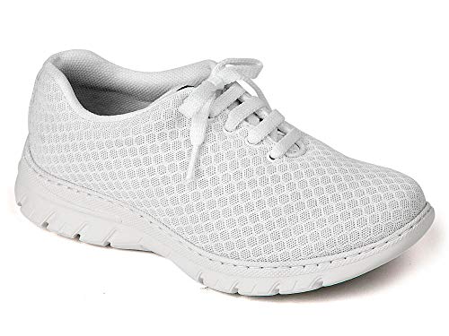 CALPE Blanco Talla 43, Zapatilla de Trabajo para sanidad y hostelería Unisex certificada CE EN ISO 20347 Marca DIAN