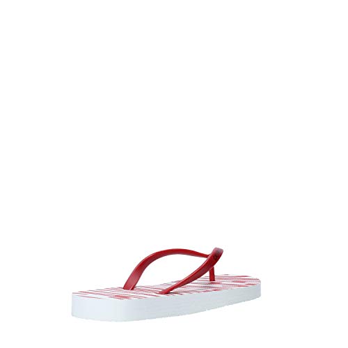 Calvin Klein Chanclas de mujer Art B4R0902 White Red Color Foto Medida a elegir Blanco Size: 35 EU