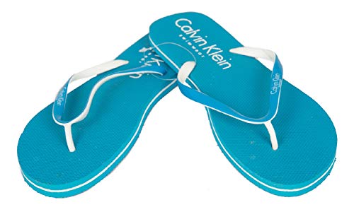 Calvin Klein Chanclas de Mujer Zapatillas mar o Piscina Beachwear CK artículo 59983Z4, 524 Blue Danube, Taglia M - Piede 37/38 (7/8)