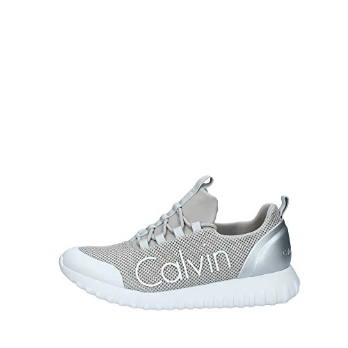 Calvin Klein Jeans Ron Mesh - Zapatillas bajas para hombre, estilo metal pulido, Gris (gris), 44 EU