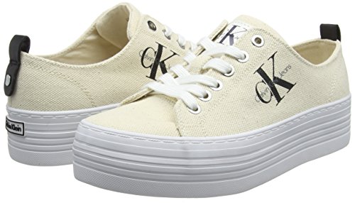 Calvin Klein Jeans Zolah Heavy Canvas, Zapatillas Mujer, Blanco (Ntw 000), 39 EU