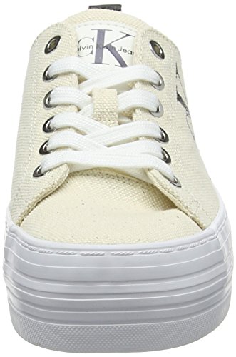 Calvin Klein Jeans Zolah Heavy Canvas, Zapatillas Mujer, Blanco (Ntw 000), 39 EU