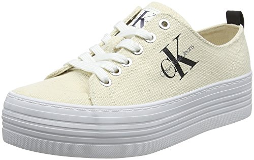 Calvin Klein Jeans Zolah Heavy Canvas, Zapatillas Mujer, Blanco (Ntw 000), 39 EU