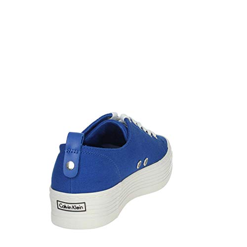 Calvin Klein Plateau Zolah - Zapatillas de lona para mujer, color azul, talla 37