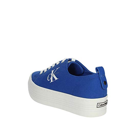 Calvin Klein Plateau Zolah - Zapatillas de lona para mujer, color azul, talla 37