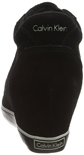 Calvin Klein Voss Suede - zapatillas altas de cuero mujer, color negro, talla 41