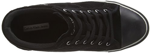 Calvin Klein Voss Suede - zapatillas altas de cuero mujer, color negro, talla 41