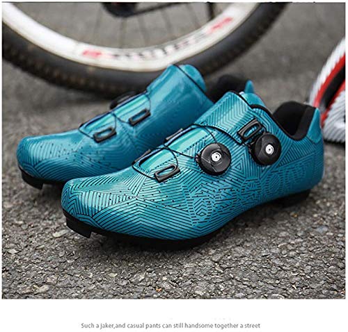 Calzado de Ciclismo Hombre, Zapatillas De Ciclismo MTB para Hombres Y Mujeres Zapatillas Deportivas para Bicicleta Al Aire Libre Zapatillas De Bicicleta Giratorias Profesionales Sin Bloqueo,Blue-44