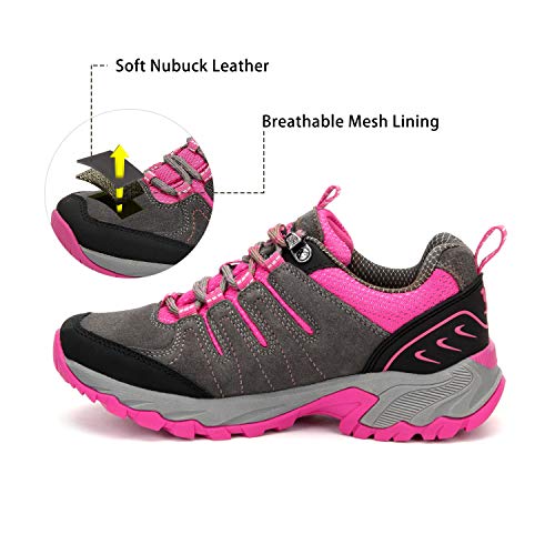 CAMEL CROWN Zapatos de Senderismo para Mujer Zapatillas de Escalada Zapatos Seguros para Alpinismo Montaña Excursionismo Trekking Deportes al Aire Libre