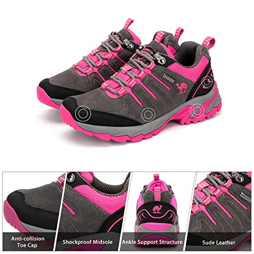 CAMEL CROWN Zapatos de Senderismo para Mujer Zapatillas de Escalada Zapatos Seguros para Alpinismo Montaña Excursionismo Trekking Deportes al Aire Libre