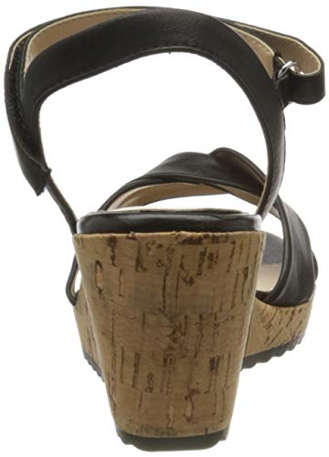 CAPRICE Katrin, Sandalia con Pulsera Mujer, Black Softnap 40, 37 EU