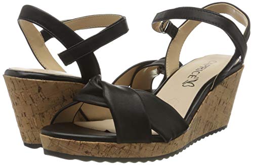 CAPRICE Katrin, Sandalia con Pulsera Mujer, Black Softnap 40, 37 EU