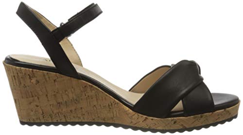 CAPRICE Katrin, Sandalia con Pulsera Mujer, Black Softnap 40, 37 EU